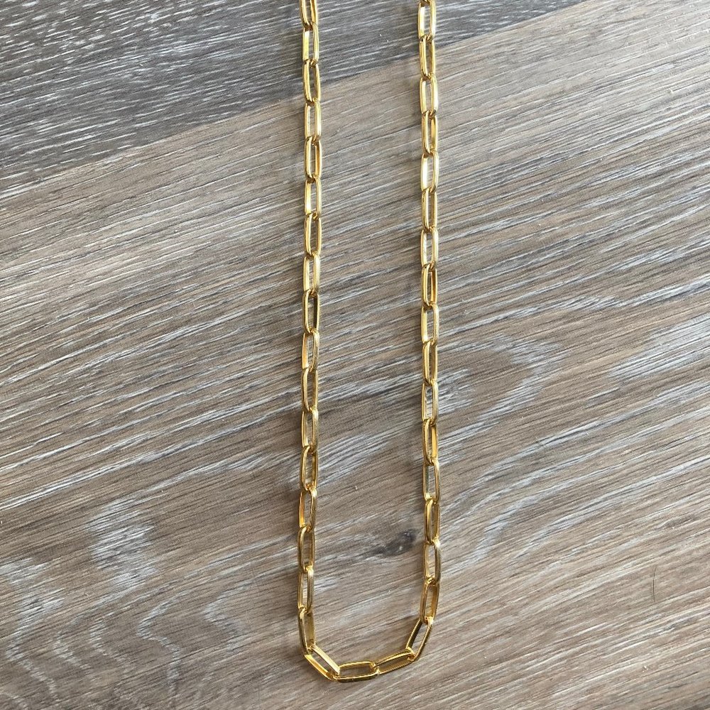 14k Gold Plated Paperclip Chain Necklace